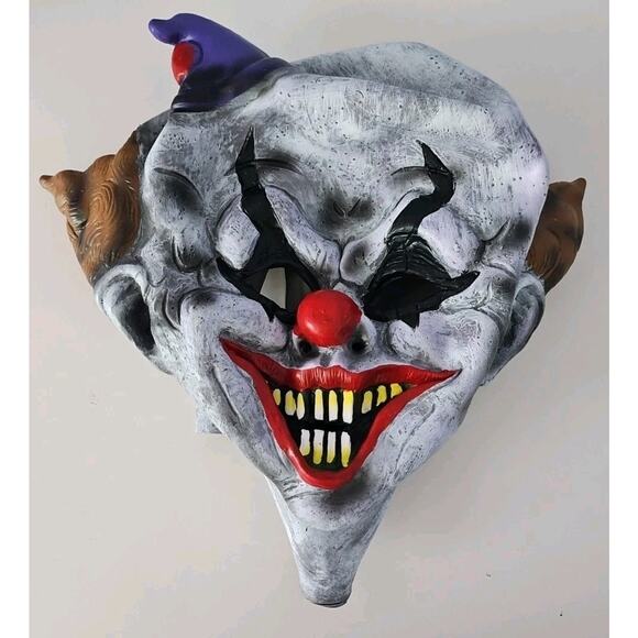 Halloween Scary Evil Clown Pull On Mask - Picture 1 of 4